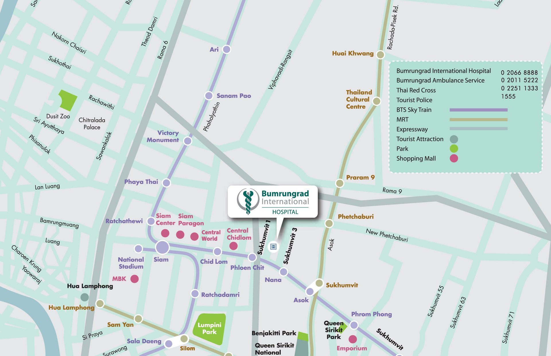 Map Directions Bumrungrad International Bangkok